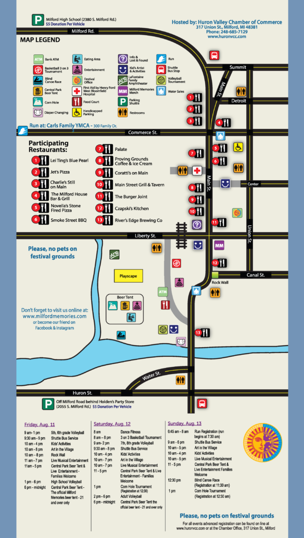 Schedule - Milford Memories